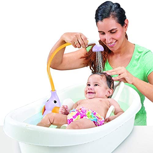 Yookidoo Baby Bath Shower Head - Elephant Water Pump with Trunk Spout Rinser - Control Water Flow from 2 Elephant Trunk Knobs for Maximum Fun in Tub or Sink for Newborn Babies (Blue) - Image 6